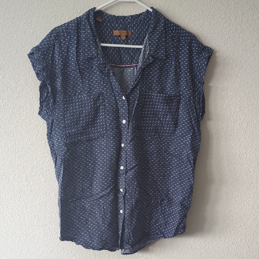 JACHS Girlfriend Navy Button-Down Shirt
